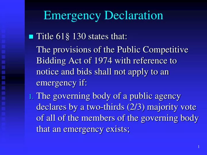 emergency declaration