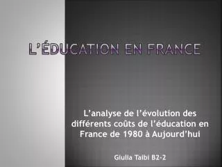 l ducation en france