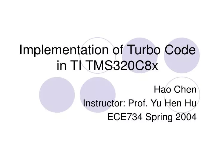 implementation of turbo code in ti tms320c8x