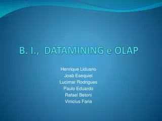 b i datamining e olap