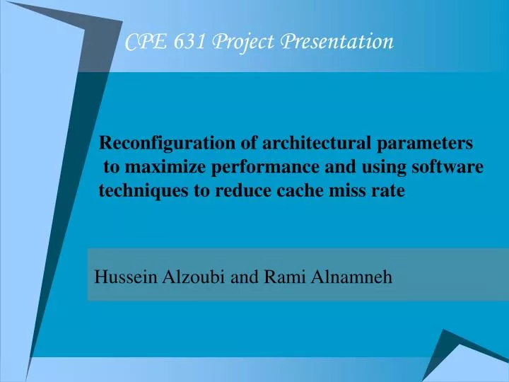 cpe 631 project presentation