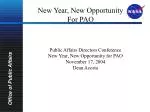 New Year, New Opportunity For PAO
