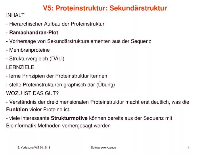 v5 proteinstruktur sekund rstruktur