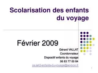 scolarisation des enfants du voyage