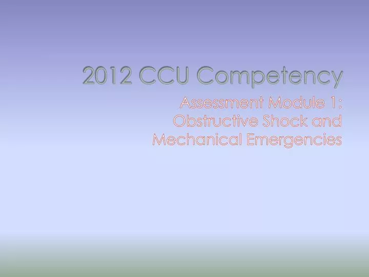 2012 ccu competency