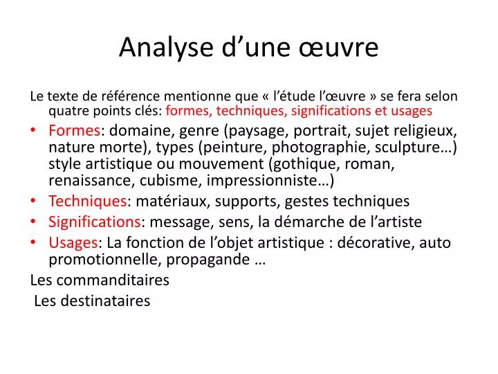 analyse d une uvre