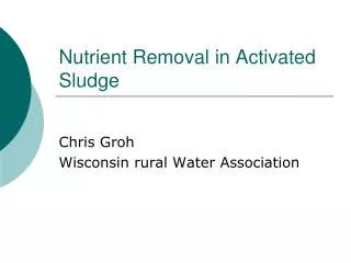 Nutrient Removal in Activated Sludge