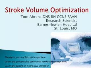 Stroke Volume Optimization