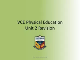 VCE Physical Education Unit 2 Revision