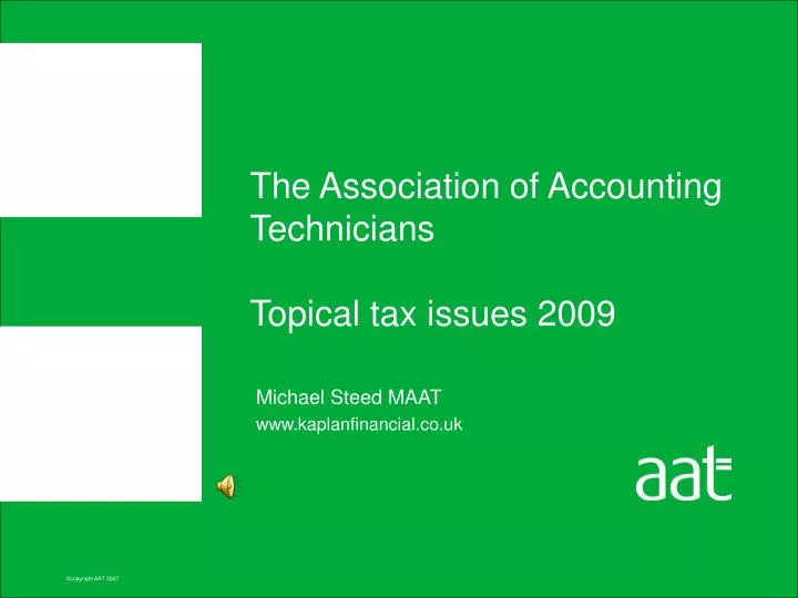 the association of accounting technicians topical tax issues 2009