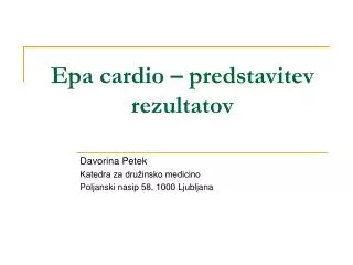 epa cardio predstavitev rezultatov