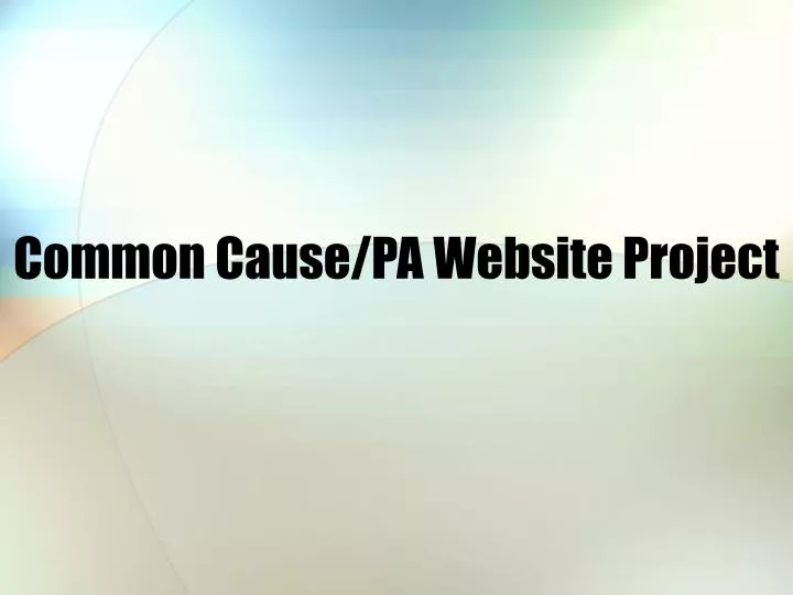 common cause pa website project