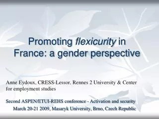 Promoting flexicurity in France: a gender perspective