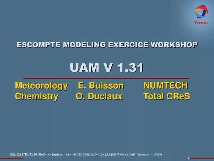 escompte modeling exercice workshop uam v 1 31