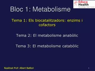 bloc 1 metabolisme