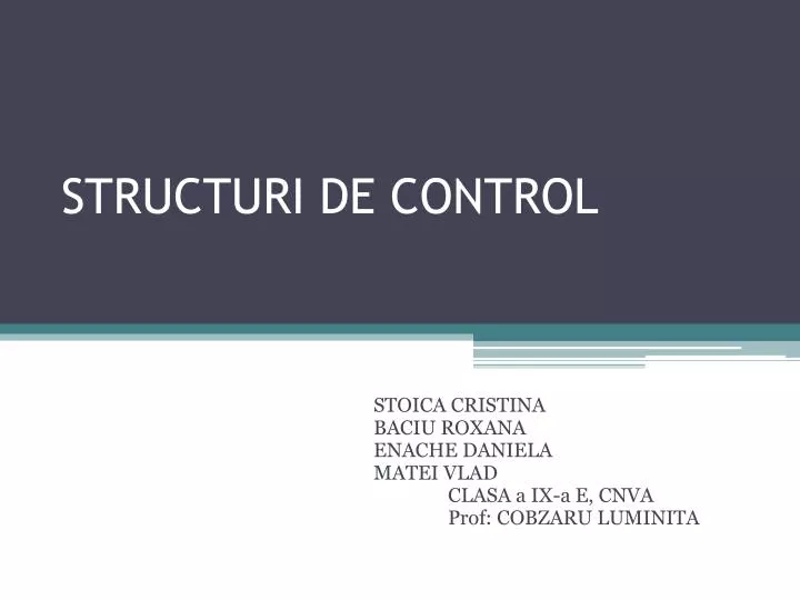 structuri de control