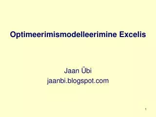optimeerimismodelleerimine excelis