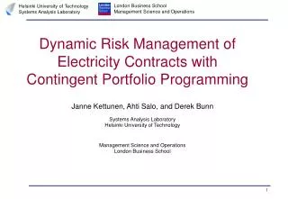 Dynamic Risk Management of Electricity Contracts with Contingent Portfolio Programming