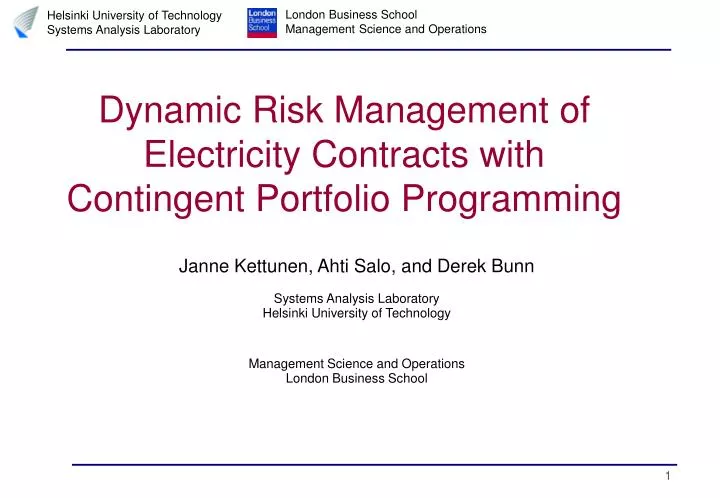 dynamic risk management of electricity contracts with contingent portfolio programming