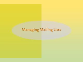 Managing Mailing Lists