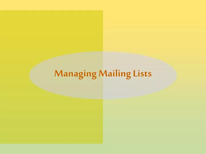 managing mailing lists