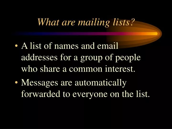 what are mailing lists