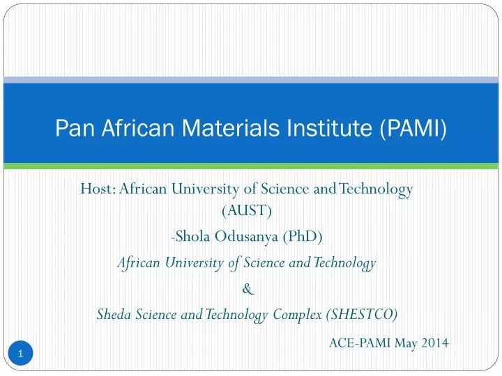 pan african materials institute pami