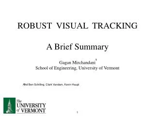 ROBUST VISUAL TRACKING A Brief Summary
