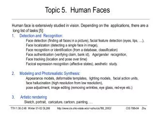 Topic 5. Human Faces