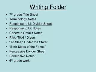 Writing Folder