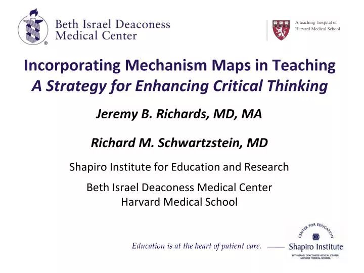 incorporating mechanism maps in teaching a strategy for enhancing critical thinking