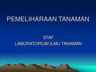 pemeliharaan tanaman