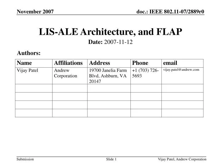 lis ale architecture and flap