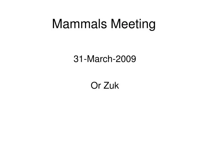 mammals meeting