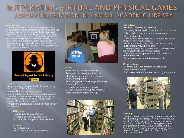 integrating virtual and physical games library instruction in a small academic library