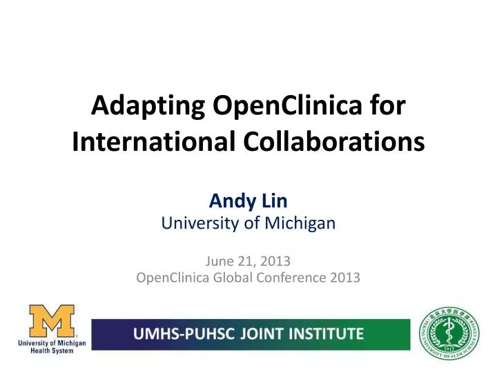 adapting openclinica for international collaborations