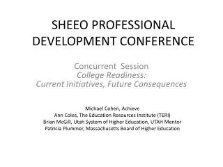 SHEEO PROFESSIONAL DEVELOPMENT CONFERENCE