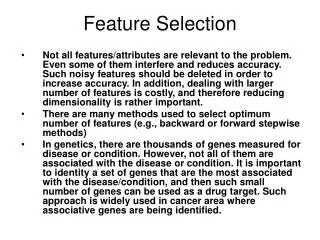 feature selection