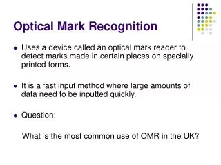 Optical Mark Recognition