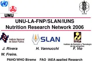 UNU-LA-FNP/SLAN/IUNS Nutrition Research Network 2006