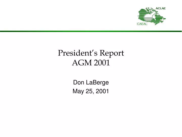 president s report agm 2001