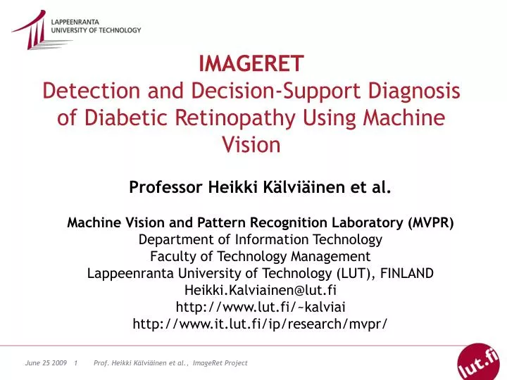 imageret detection and decision support diagnosis of diabetic retinopathy using machine vision