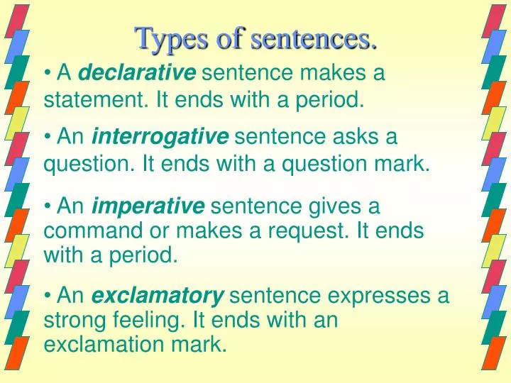 Ppt Types Of Sentences Powerpoint Presentation Free Download Id4622119 