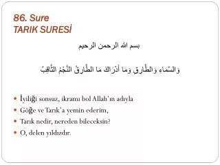 86 sure tarik sures