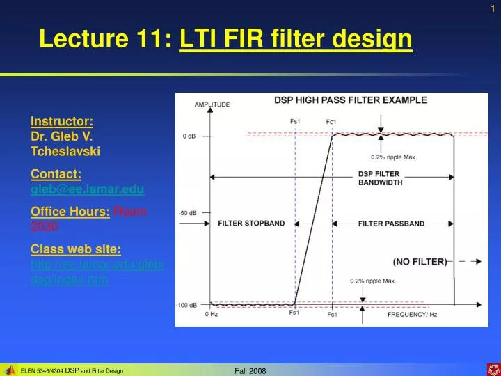 lecture 11 lti fir filter design