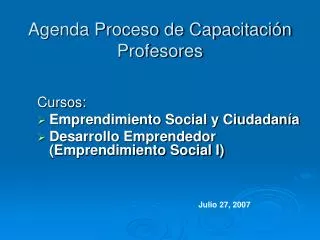 agenda proceso de capacitaci n profesores