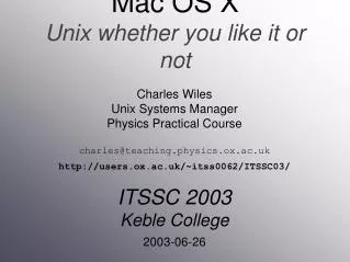 Mac OS X Unix whether you like it or not