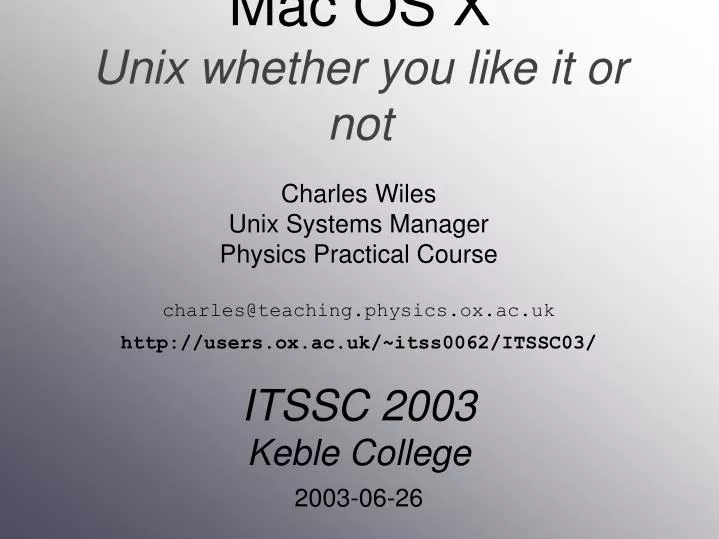 mac os x unix whether you like it or not