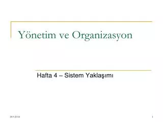 y netim ve organizasyon