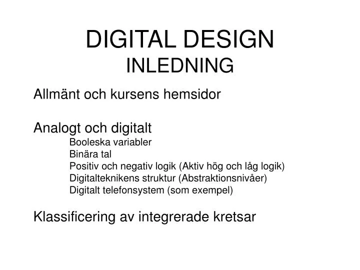 digital design inledning